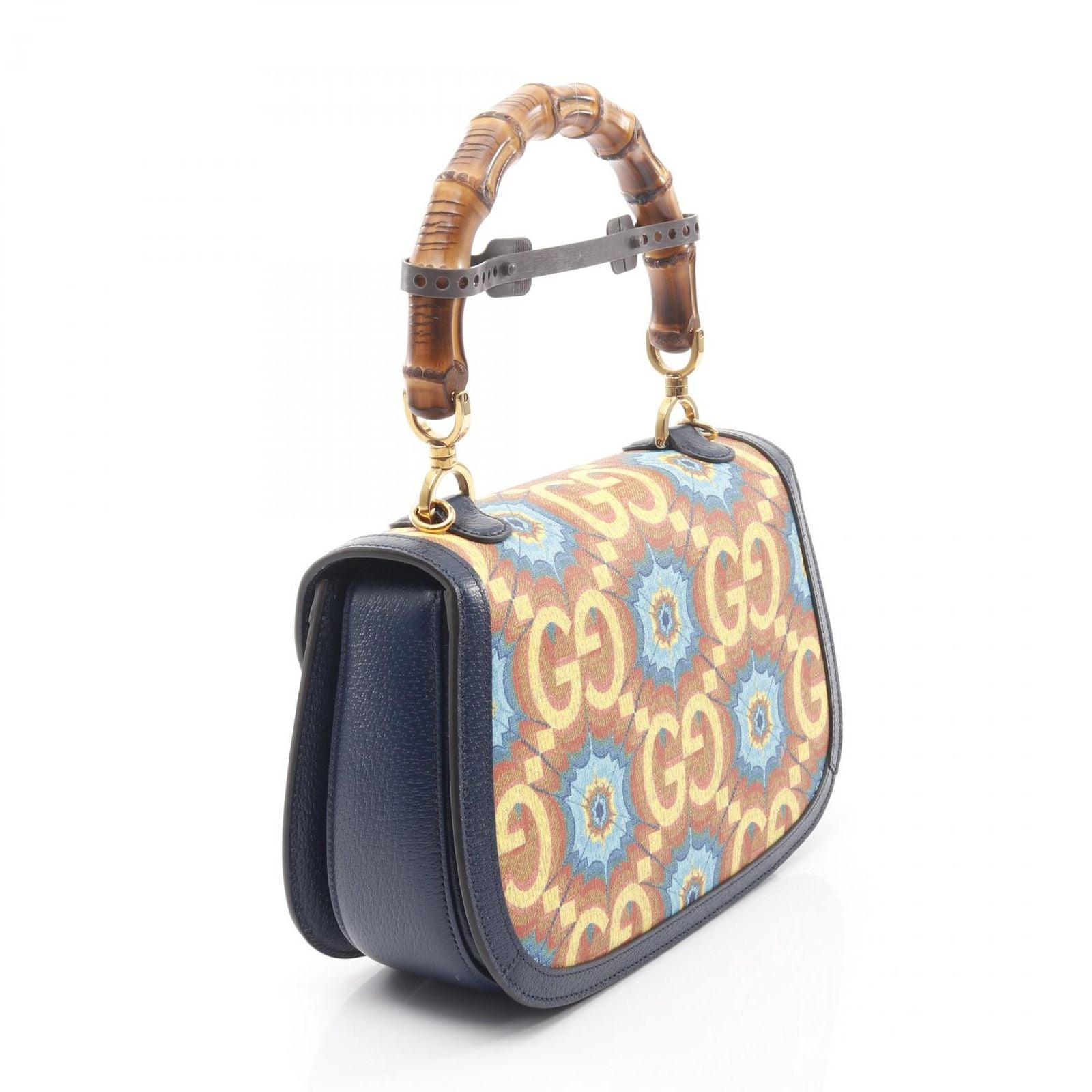 Gucci Handbag GG Logo Multi Navy Canvas Leather 2-Way — view 2