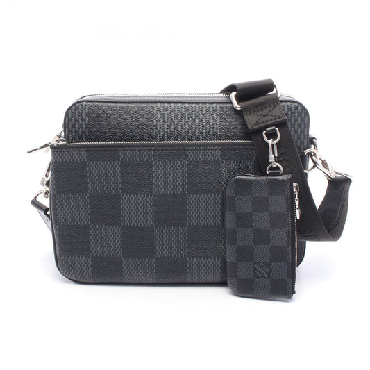 Louis Vuitton Shoulder Bag Trio Messenger Damier Graphite Canvas Leather