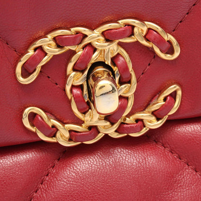 Chanel Shoulder Bag 19 D'isneuf Quilted Red Leather 19 Chain — view 6