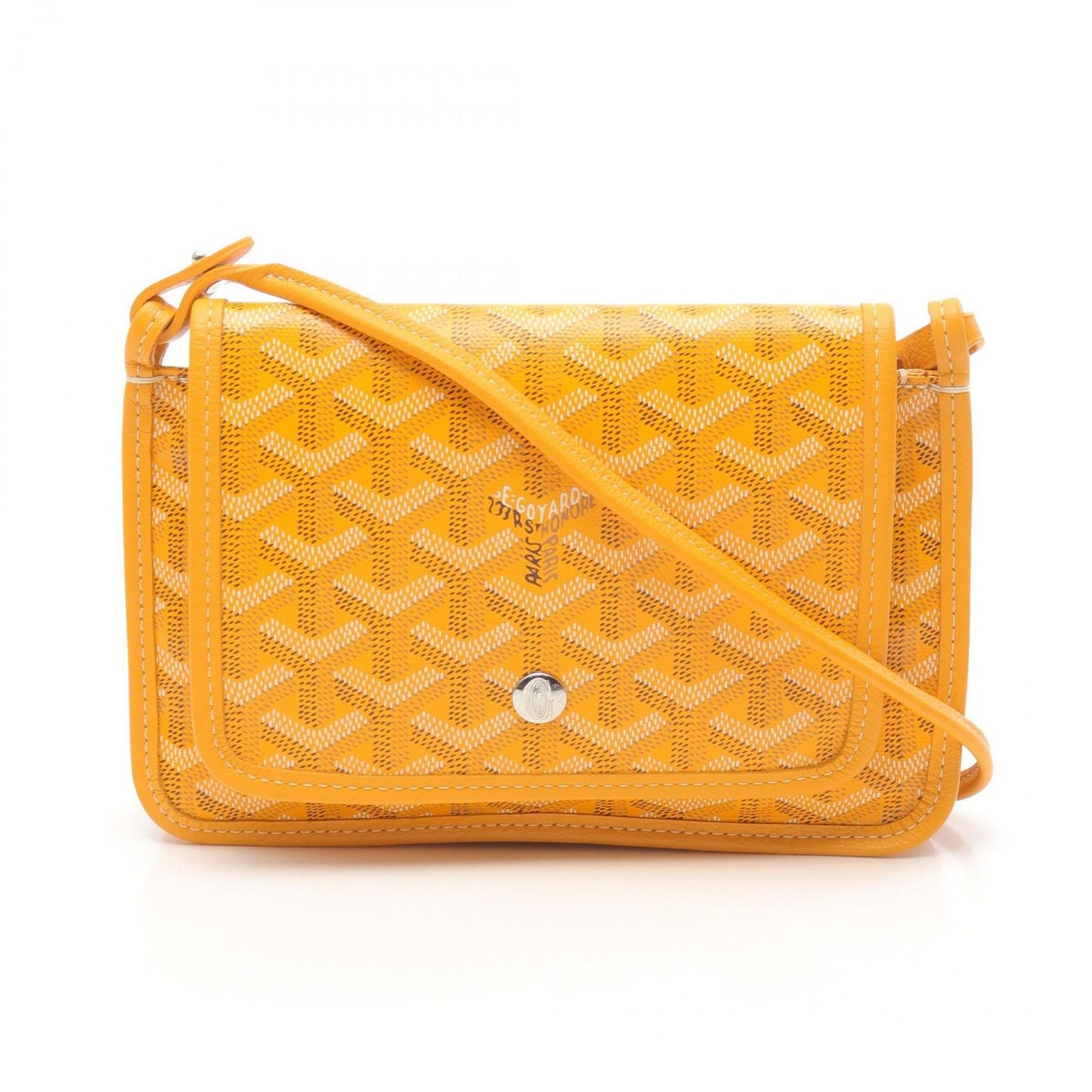 Goyard Shoulder Bag Plumet Pouch Wallet Yellow Canvas Leather