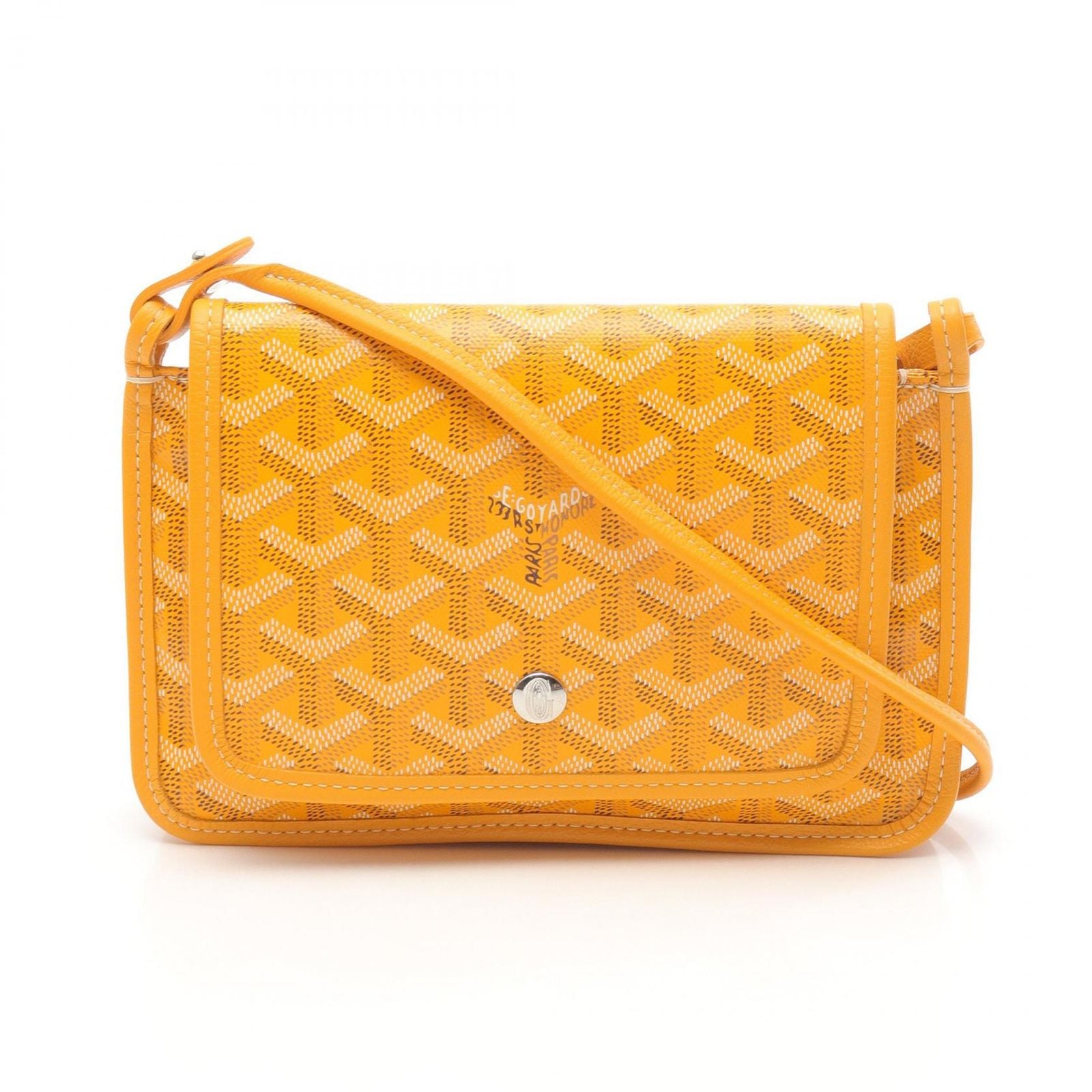Goyard Shoulder Bag Plumet Pouch Wallet Yellow Canvas Leather