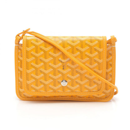 Goyard Shoulder Bag Plumet Pouch Wallet Yellow Canvas Leather