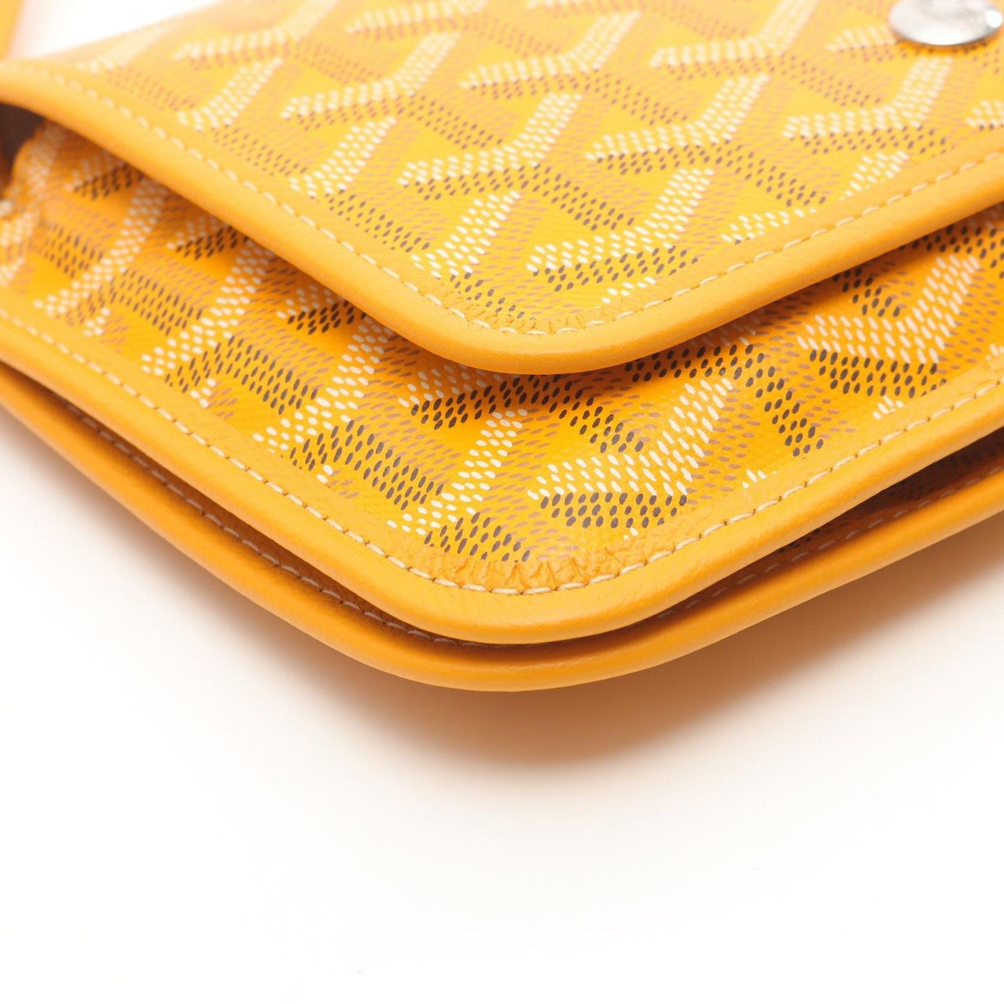 Goyard Shoulder Bag Plumet Pouch Wallet Yellow Canvas Leather — view 7