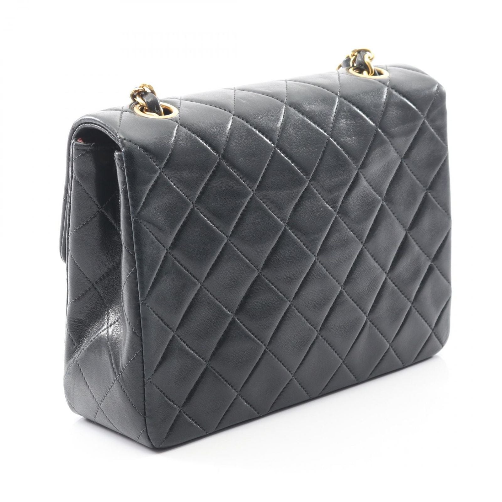 Chanel Shoulder Bag Mini Quilted 20 Black Lambskin Chain — view 2