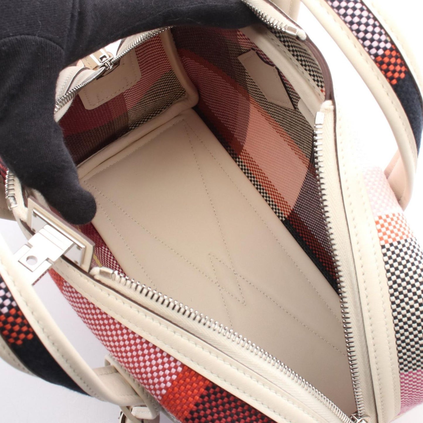 Hermes Handbag Victoria 3 Fourre Tout Mini Marine Ecru Black Flambo — view 3