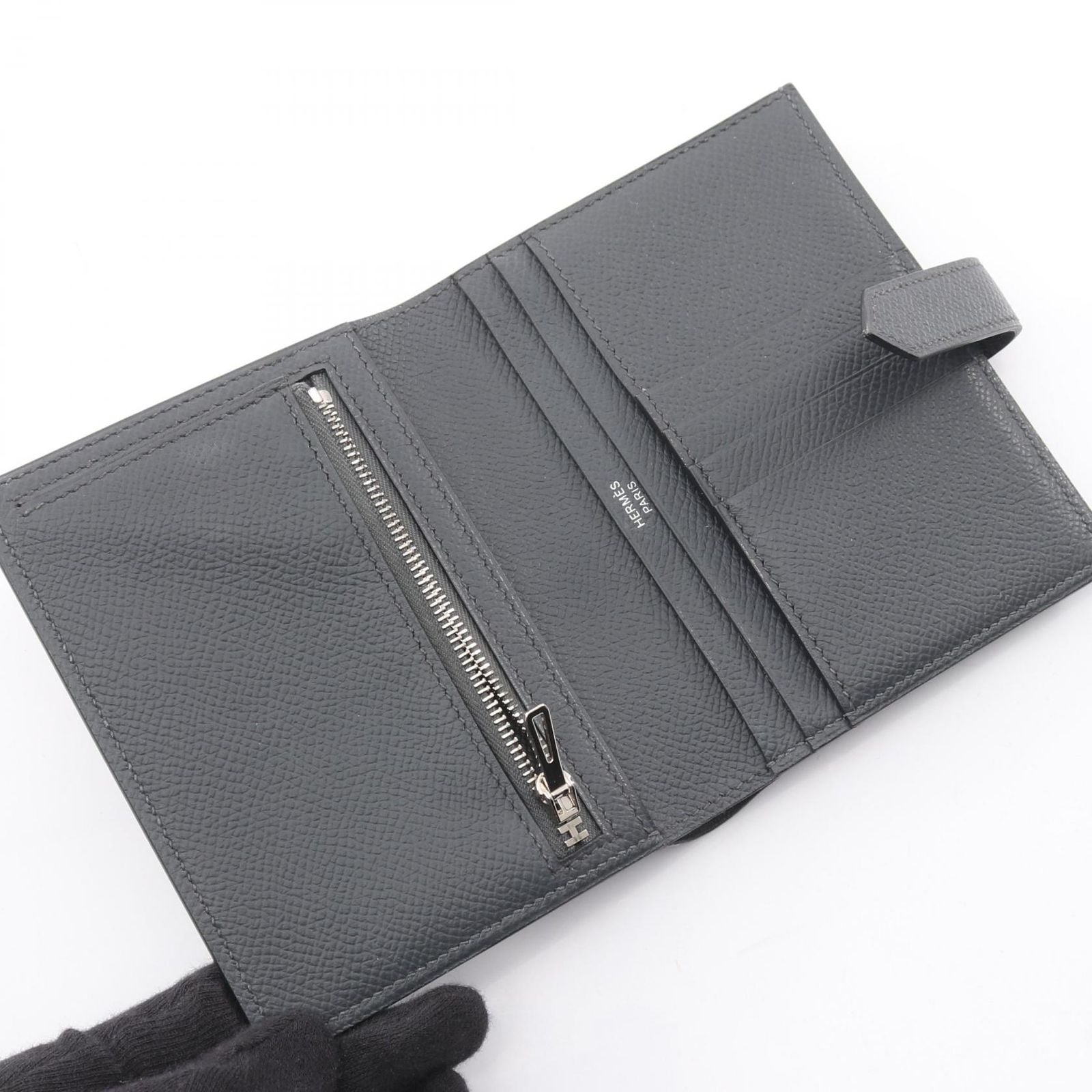 Hermes Bifold Wallet Bearn Compact Grimisty Leather — view 3