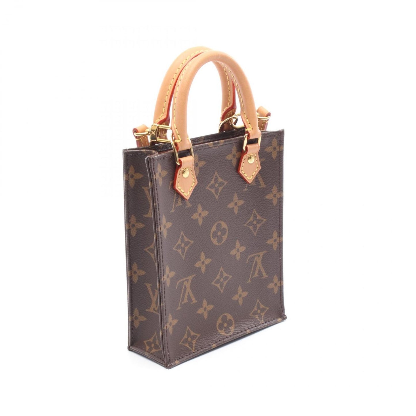Louis Vuitton Handbag Sac Plat Monogram Canvas Leather Petite — view 2