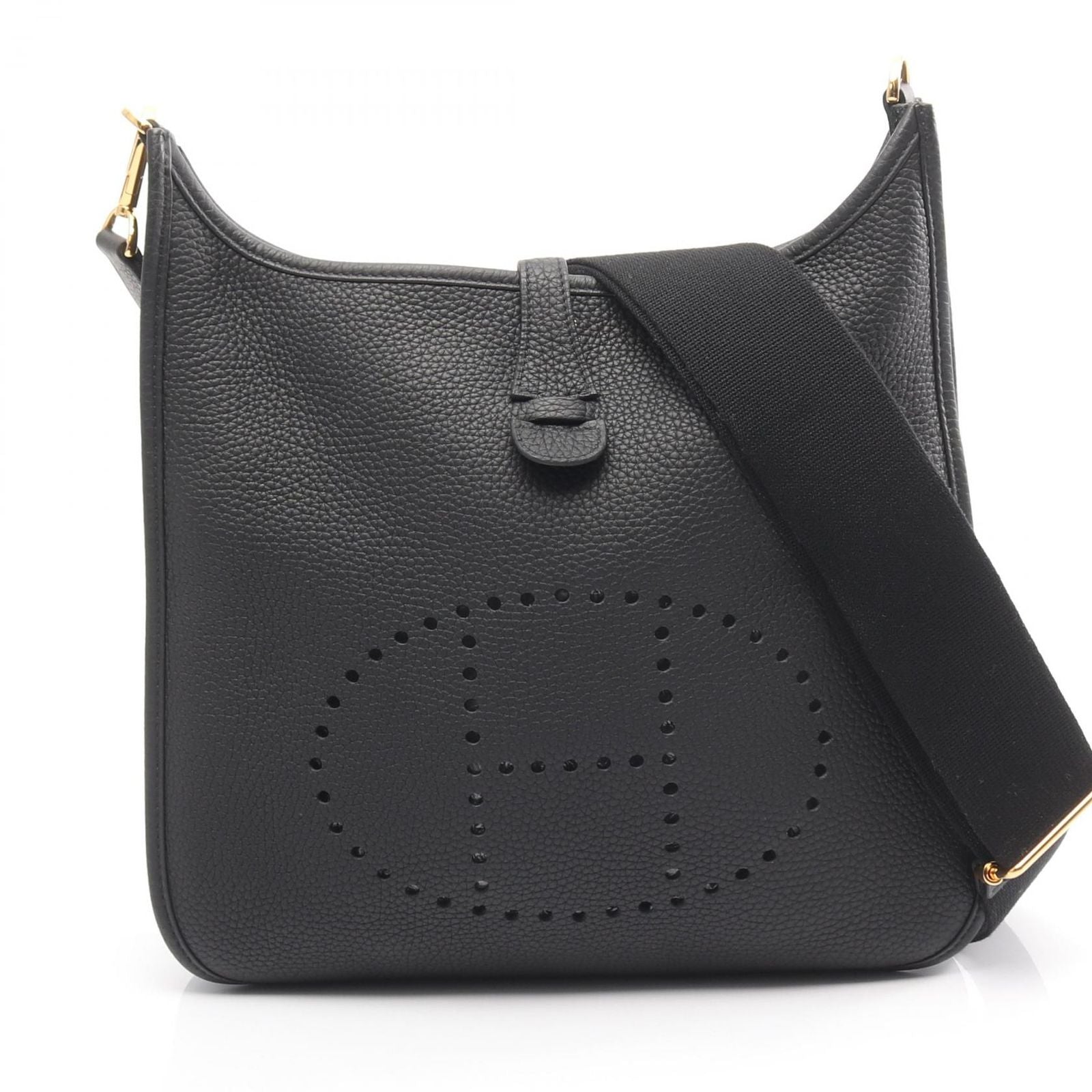 Hermes Shoulder Bag Evelyne 3 Trois PM Black Leather