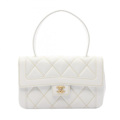 Chanel Handbag Wild Stitch White Leather