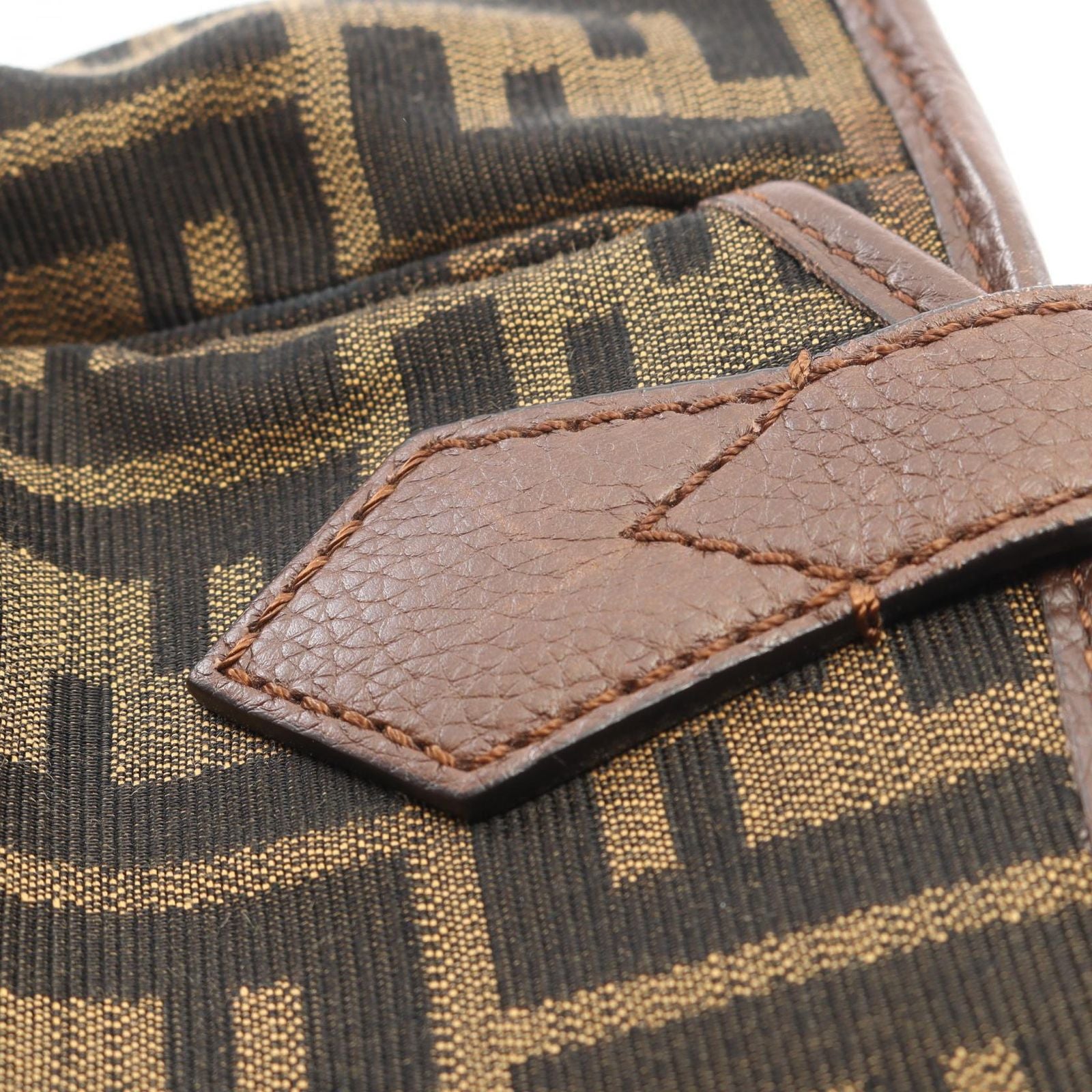 Fendi Tote Zucca Black Brown Canvas Leather — view 9