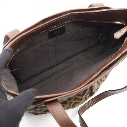 Fendi Tote Zucca Black Brown Canvas Leather — view 3