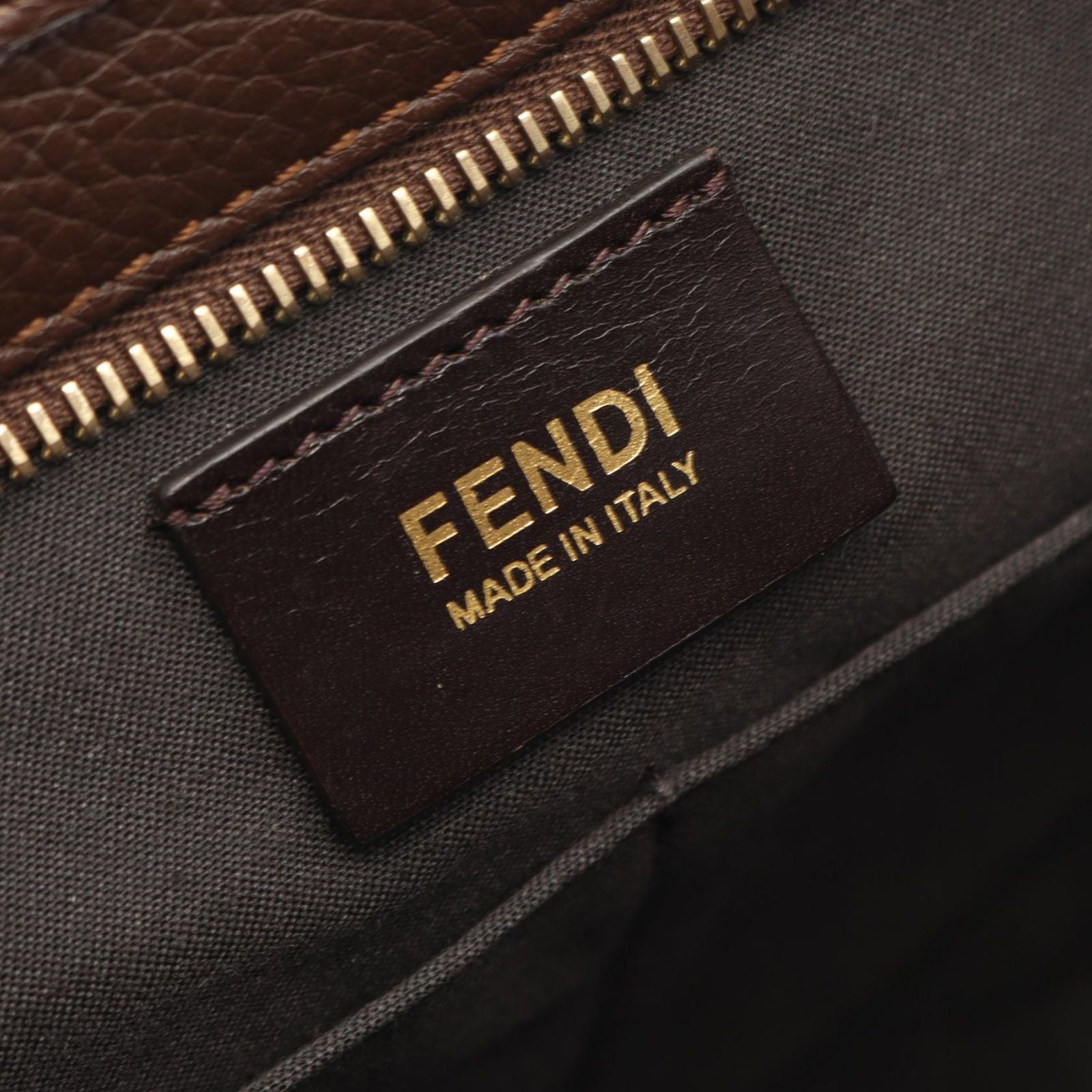 Fendi Tote Zucca Black Brown Canvas Leather — view 4