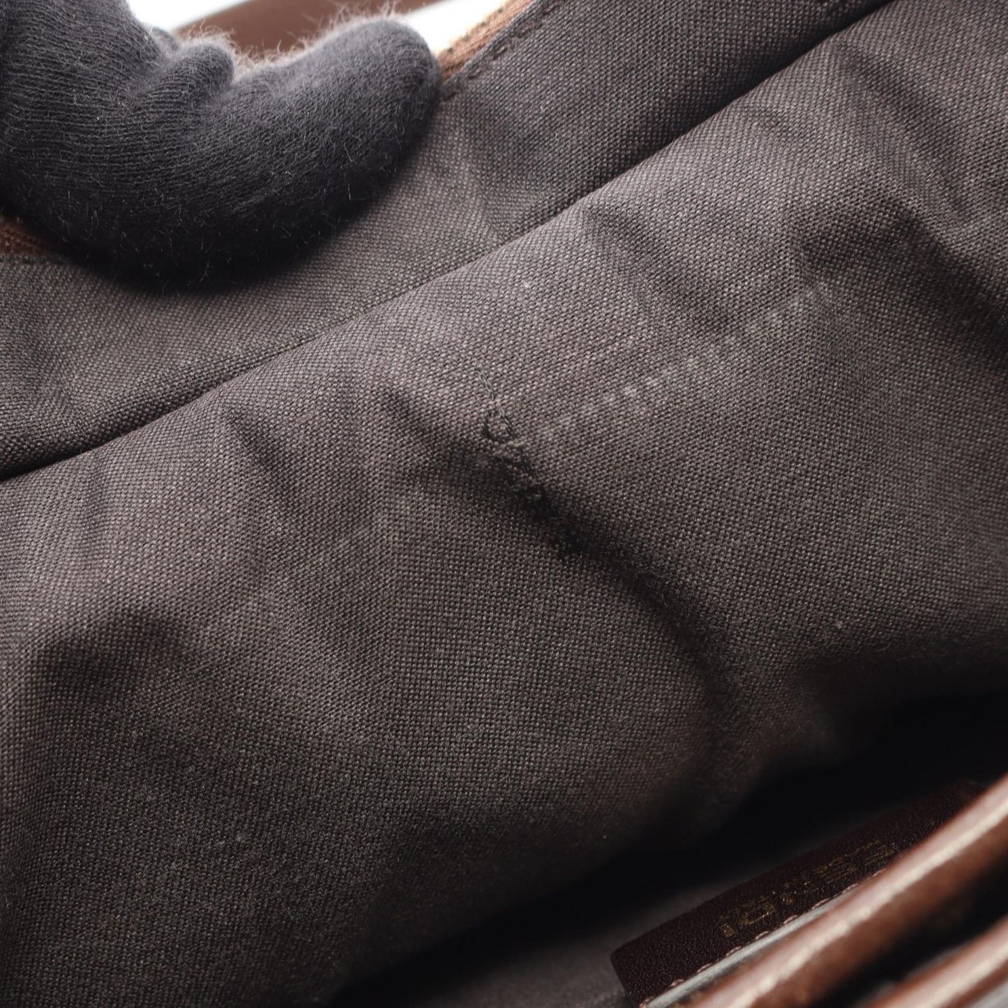Fendi Tote Zucca Black Brown Canvas Leather — view 8