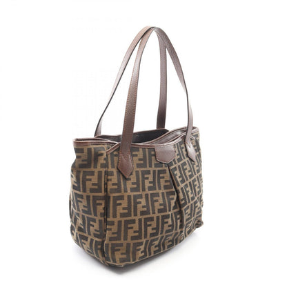 Fendi Tote Zucca Black Brown Canvas Leather — view 2