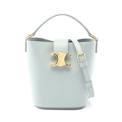 Celine Handbag Triomphe Mini Bucket Louis Blue Gray Leather