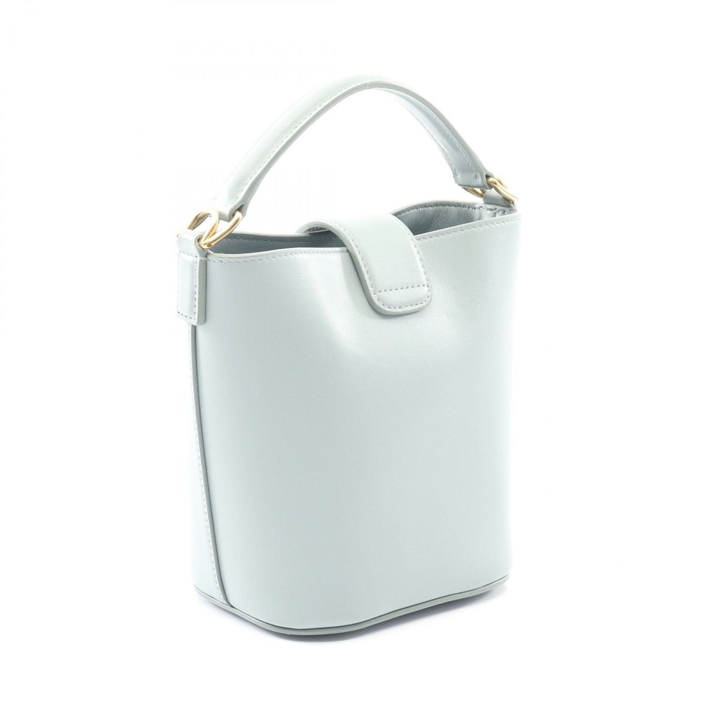 Celine Handbag Triomphe Mini Bucket Louis Blue Gray Leather — view 2