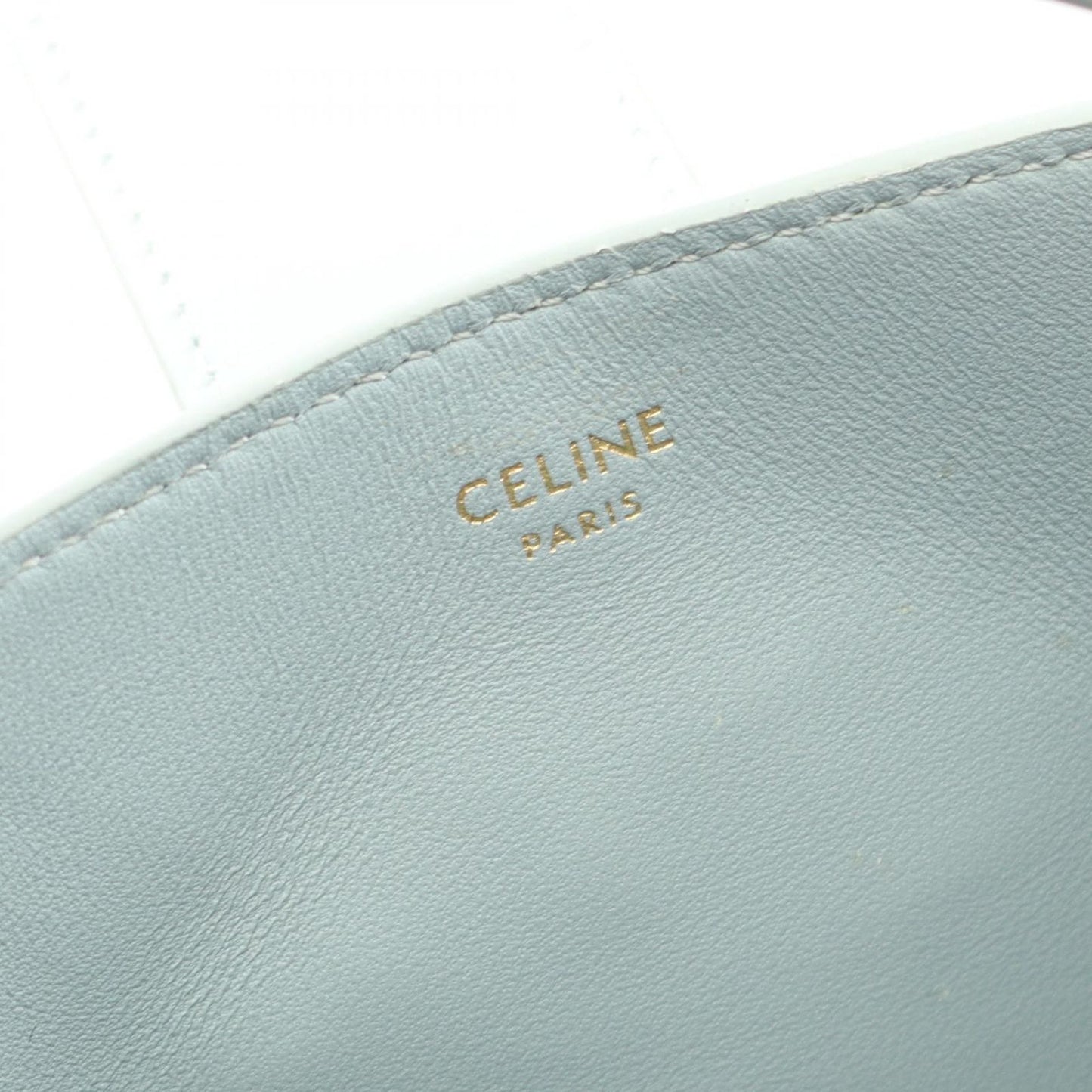 Celine Handbag Triomphe Mini Bucket Louis Blue Gray Leather — view 4