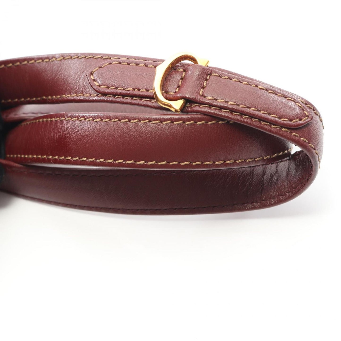 Cartier Shoulder Bag Must Line Bordeaux Leather Drawstring — view 8