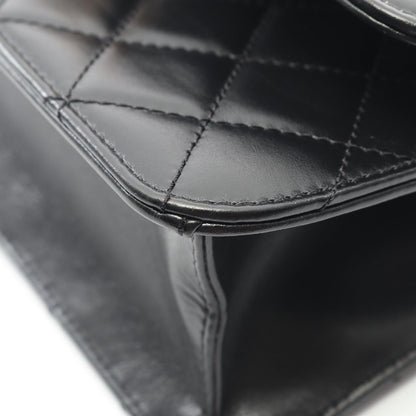 Chanel Shoulder Bag Quilted Black Leather Chain — view 8