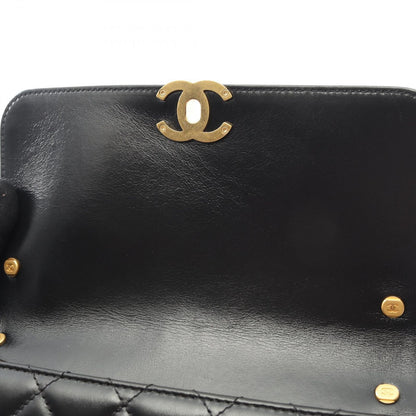 Chanel Shoulder Bag Quilted Black Leather Chain — view 6