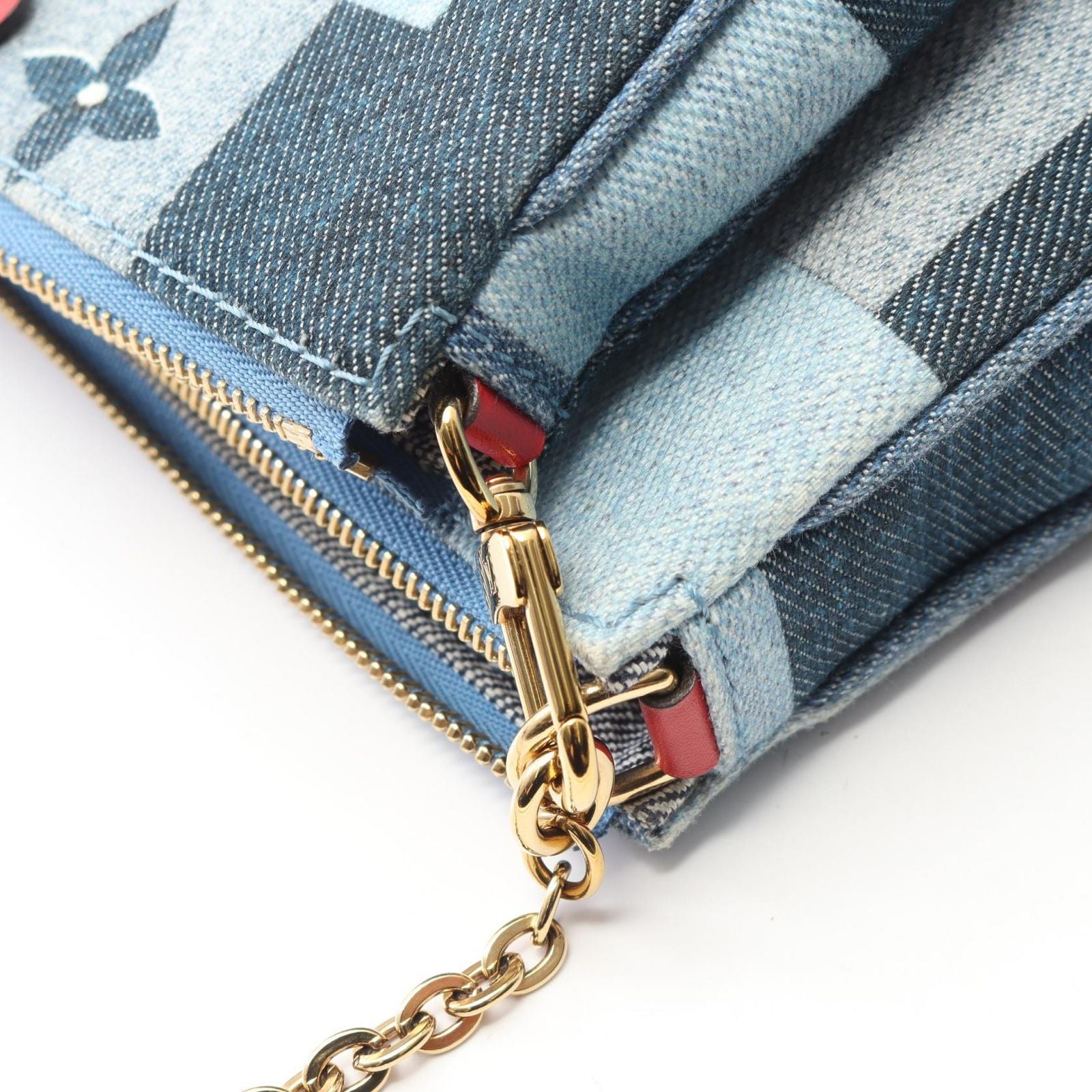 Louis Vuitton Shoulder Bag Multy Pochette Accessoir Denim Leather — view 8