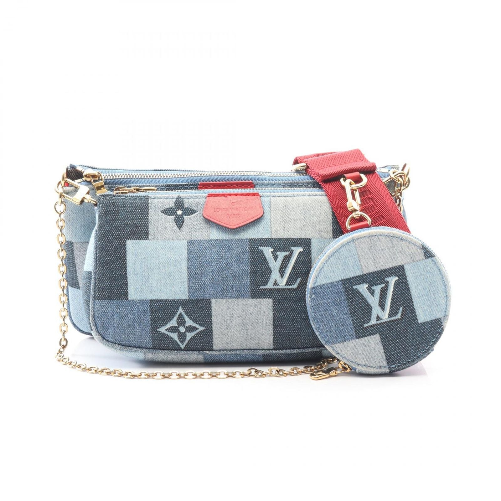 Louis Vuitton Shoulder Bag Multy Pochette Accessoir Denim Leather