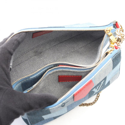 Louis Vuitton Shoulder Bag Multy Pochette Accessoir Denim Leather — view 3