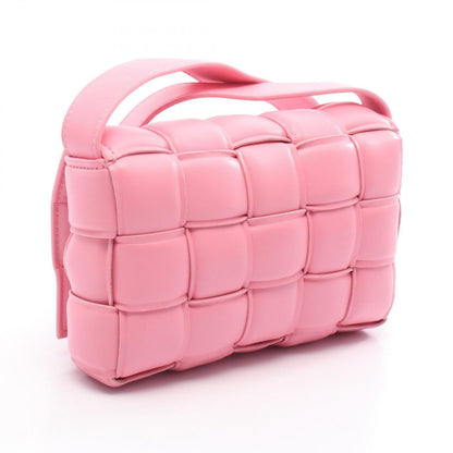 Bottega Veneta Shoulder Bag Padded Cassette Intrecciato Pink Leather Maxi Small — view 2