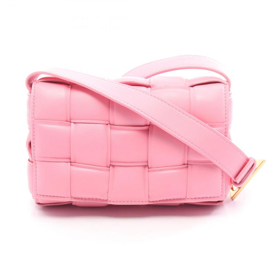 Bottega Veneta Shoulder Bag Padded Cassette Intrecciato Pink Leather Maxi Small