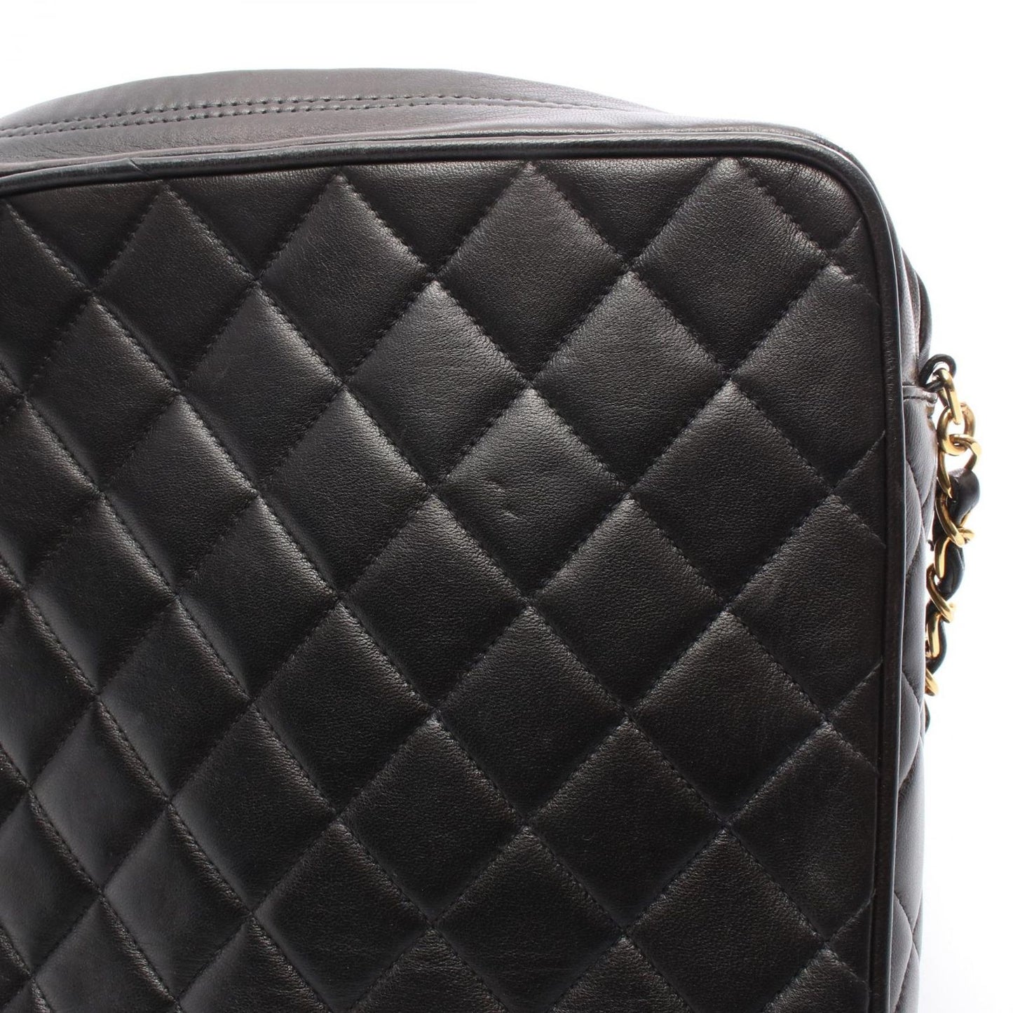 Chanel Shoulder Bag Black Lambskin Quilted Fringe Chain — view 6