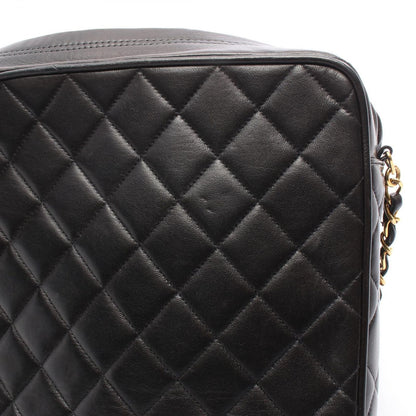 Chanel Shoulder Bag Black Lambskin Quilted Fringe Chain — view 6