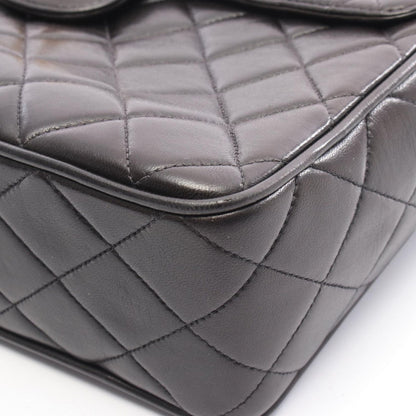 Chanel Shoulder Bag Black Lambskin Quilted Fringe Chain — view 9