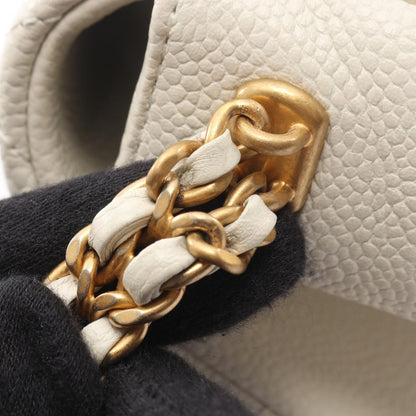 Chanel Shoulder Bag Quilted White Leather Small Flap Chain — view 9