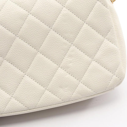 Chanel Shoulder Bag Quilted White Leather Small Flap Chain — view 8
