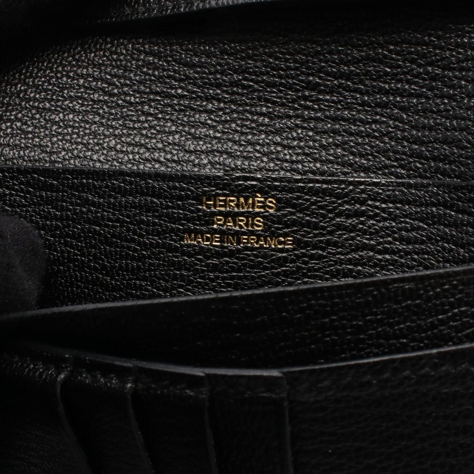 Hermes Bifold Wallet Bearn Compact Black Leather — view 5