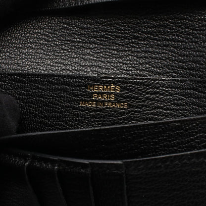 Hermes Bifold Wallet Bearn Compact Black Leather — view 5