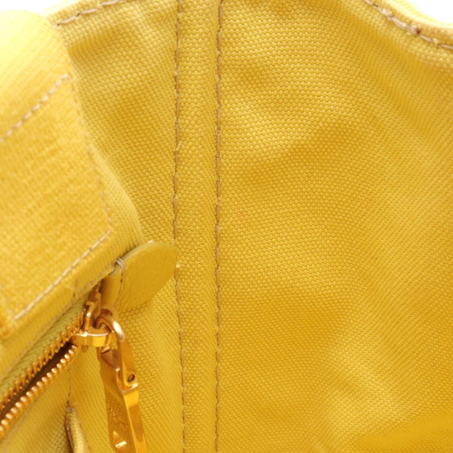 Prada Tote Canapa Mini Yellow Canvas — view 6