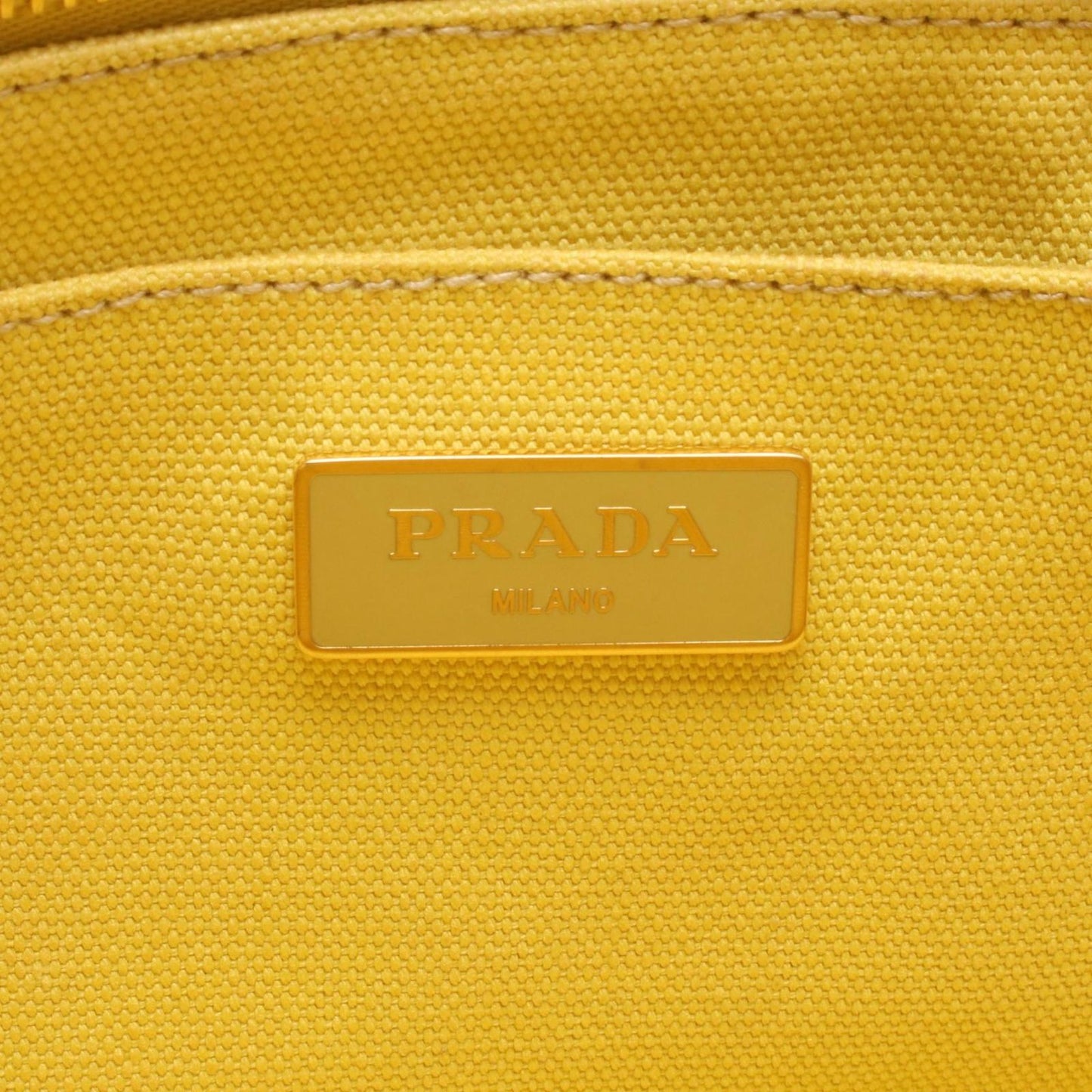 Prada Tote Canapa Mini Yellow Canvas — view 4