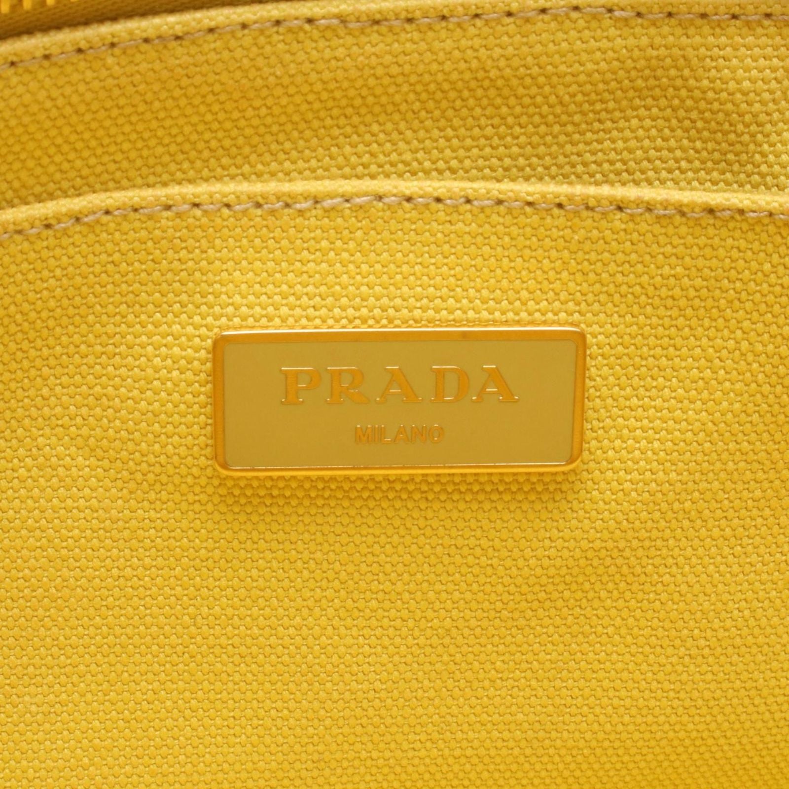 Prada Tote Canapa Mini Yellow Canvas — view 4
