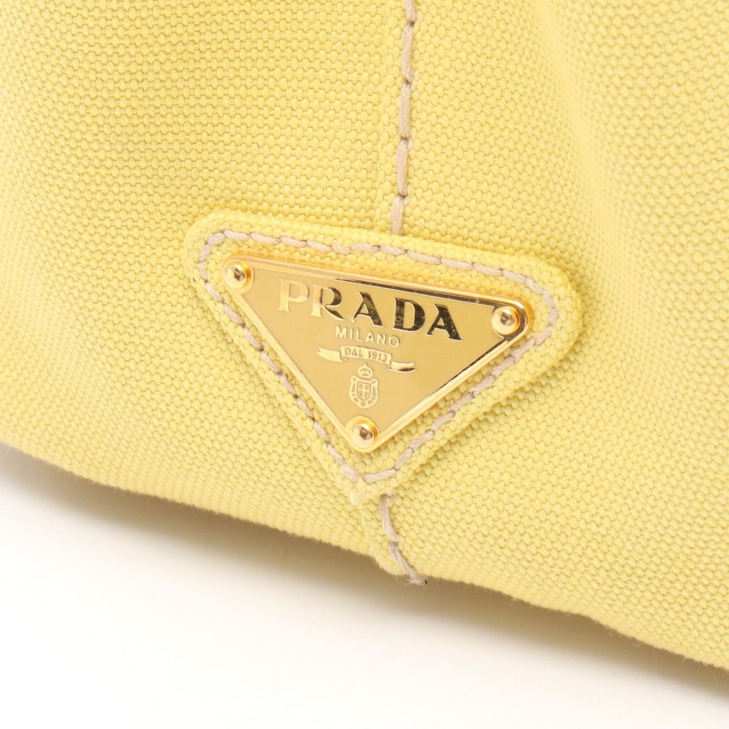 Prada Tote Canapa Mini Yellow Canvas — view 5