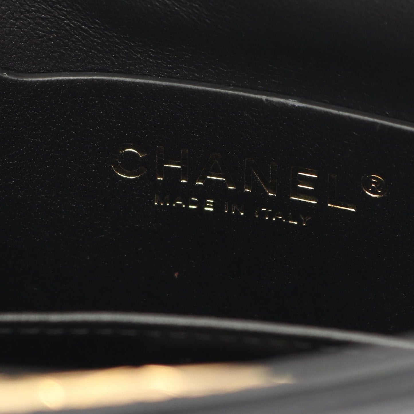 Chanel Shoulder Bag Quilted Black Lambskin Chain Clutch — view 4
