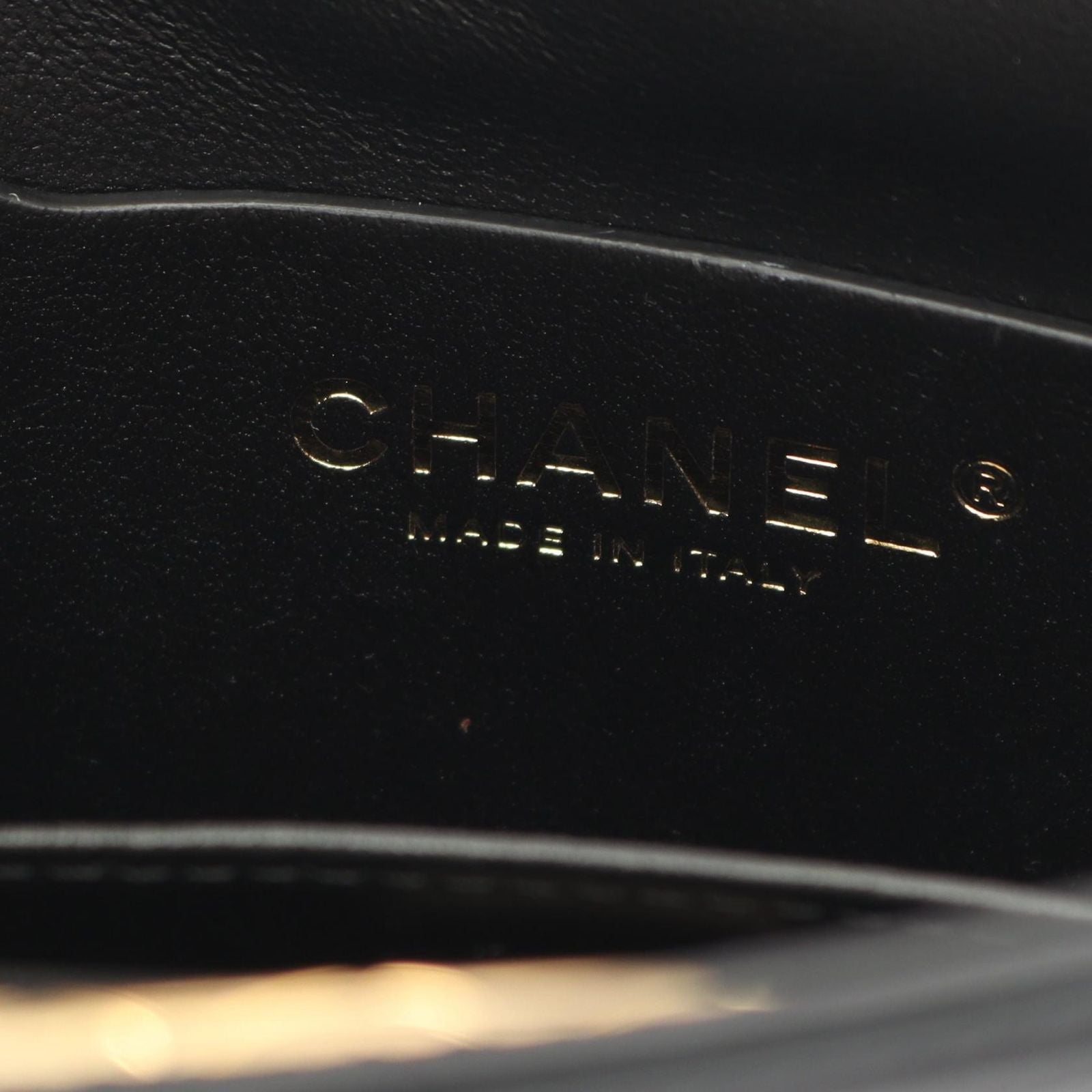 Chanel Shoulder Bag Quilted Black Lambskin Chain Clutch — view 4