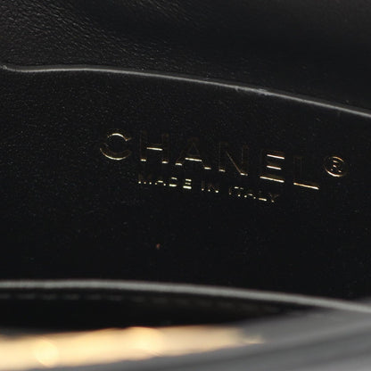 Chanel Shoulder Bag Quilted Black Lambskin Chain Clutch — view 4
