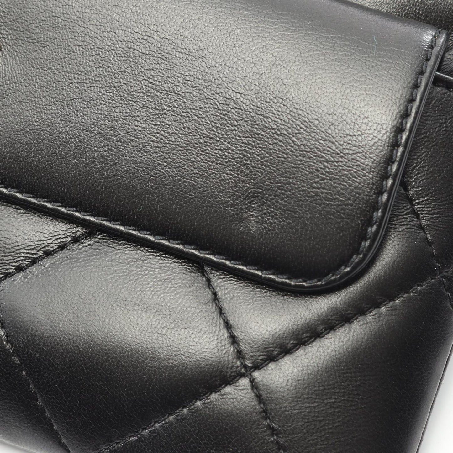 Chanel Shoulder Bag Quilted Black Lambskin Chain Clutch — view 6