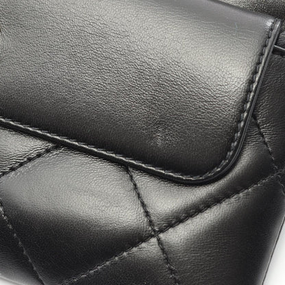 Chanel Shoulder Bag Quilted Black Lambskin Chain Clutch — view 6