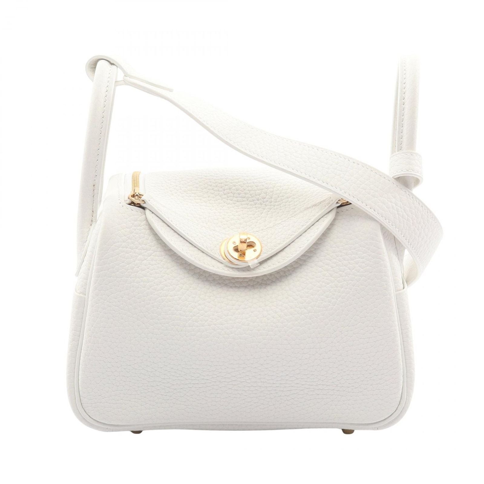 Hermes Shoulder Bag Lindy Mini New White Leather
