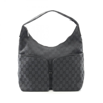 Gucci Shoulder Bag GG Pattern 001 Black Canvas Leather