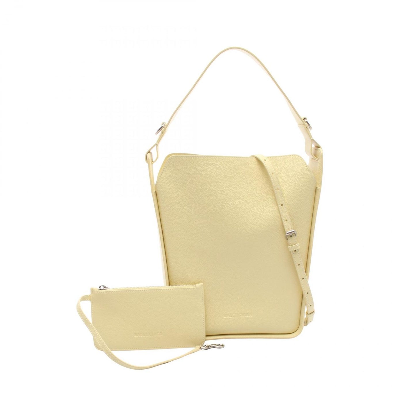 Balenciaga Tote Tour Small North South Pastel Yellow Leather Shoulder Bag