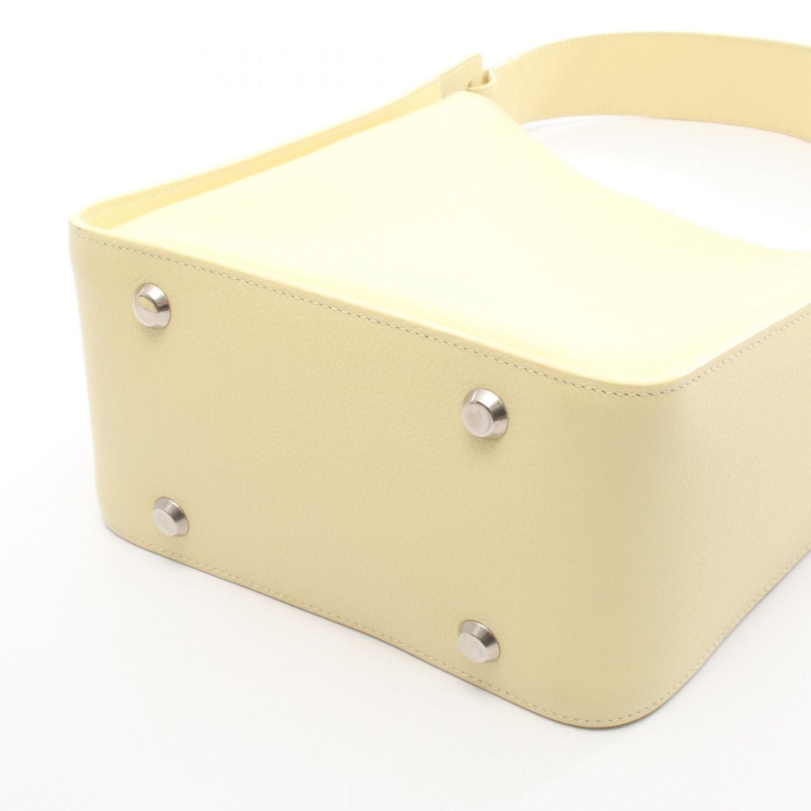 Balenciaga Tote Tour Small North South Pastel Yellow Leather Shoulder Bag — view 8