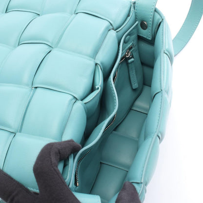 Bottega Veneta Shoulder Bag Padded Cassette Intrecciato Light Blue Leather Maxi — view 3
